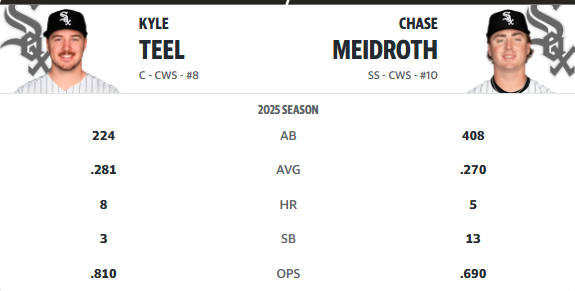 捕手Kyle Teel、內野手Chase Meidroth是白襪隊的未來答案嗎?