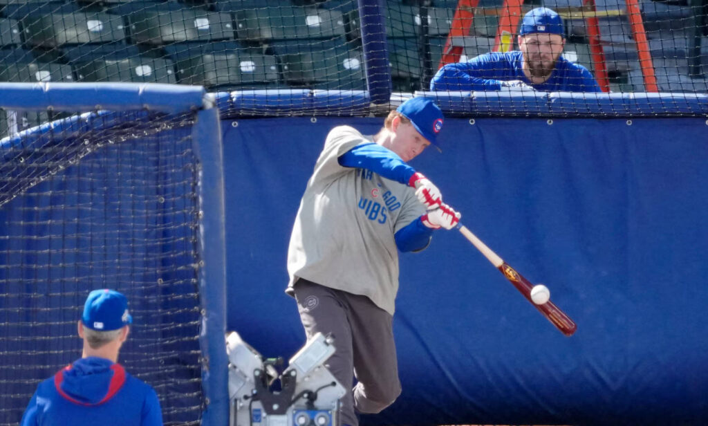 小熊反擊開轟！小熊打者賽前熱身。/金享娛樂球小編