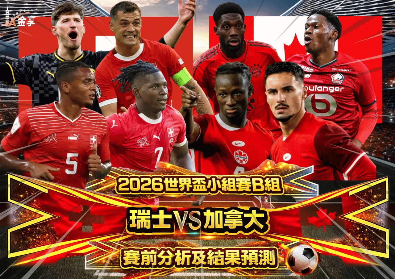2026世界盃小組賽B組 瑞士VS加拿大 賽前分析及結果預測
