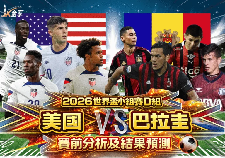 2026世界盃小組賽D組 美國VS巴拉圭 賽前分析及結果預測