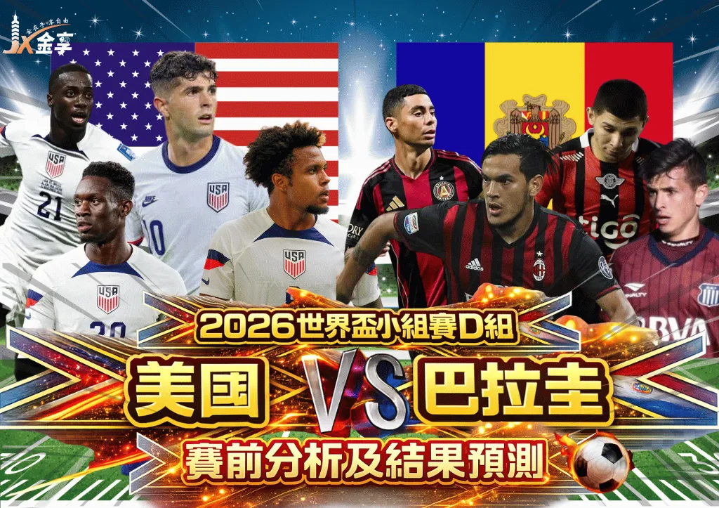 2026世界盃小組賽D組 美國VS巴拉圭 賽前分析及結果預測