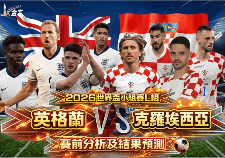 2026世界盃小組賽L組 英格蘭VS克羅埃西亞 賽前分析及結果預測