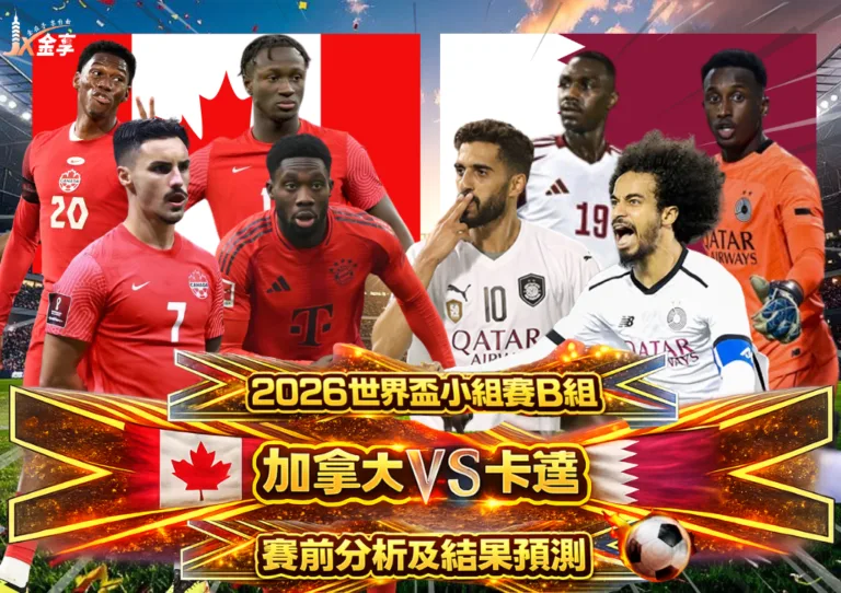 2026世界盃小組賽B組 加拿大VS卡達 賽前分析及結果預測