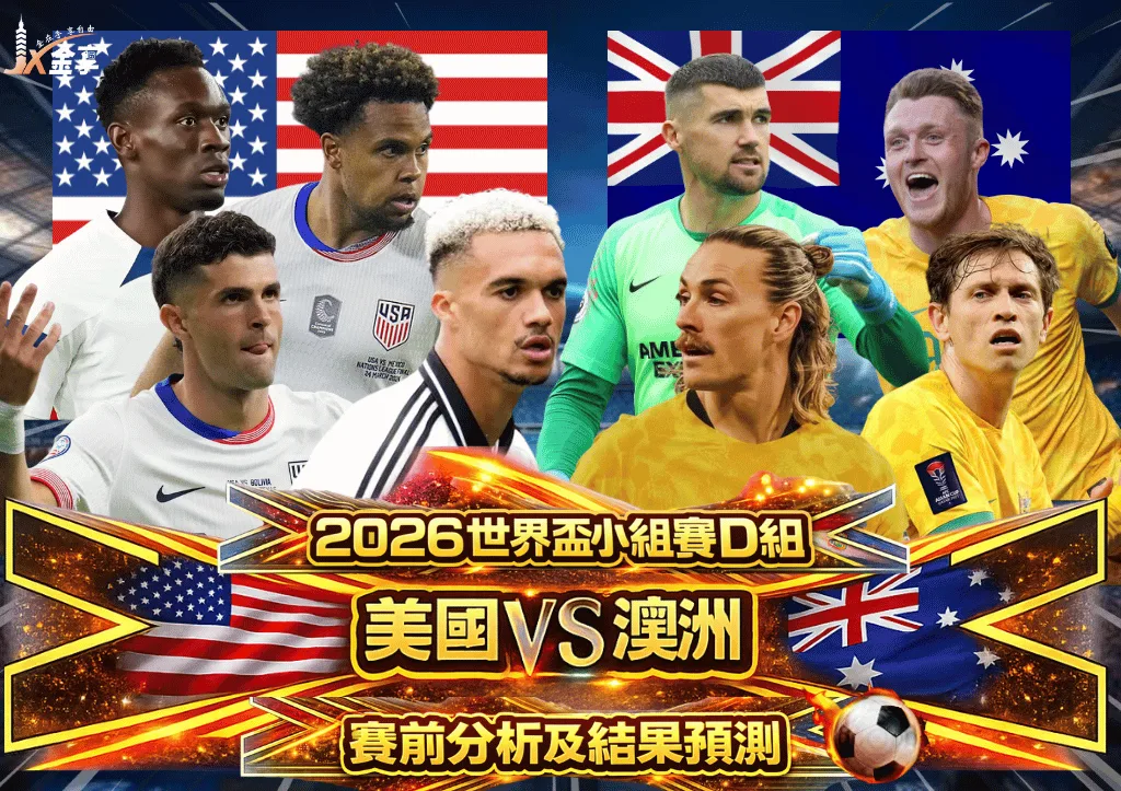 2026世界盃小組賽D組 美國VS澳洲 賽前分析及結果預測