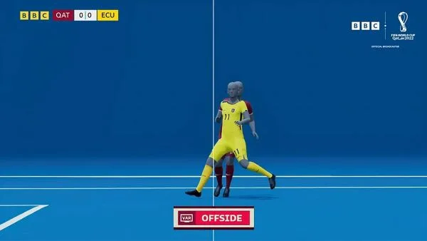 半自動越位技術讓精準到縮小到幾公分的誤差都會被判違規(photo:ESPN)/金享娛樂城