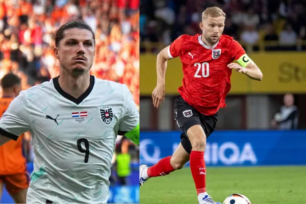 奧地利國家足球隊雙箭頭:馬塞爾.薩比策(Marcel Sabitzer)與孔拉德.萊默(Konrad Laimer)