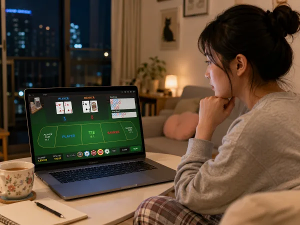 用電腦玩百家樂的玩家(photo:ChatGPT)/金享娛樂城