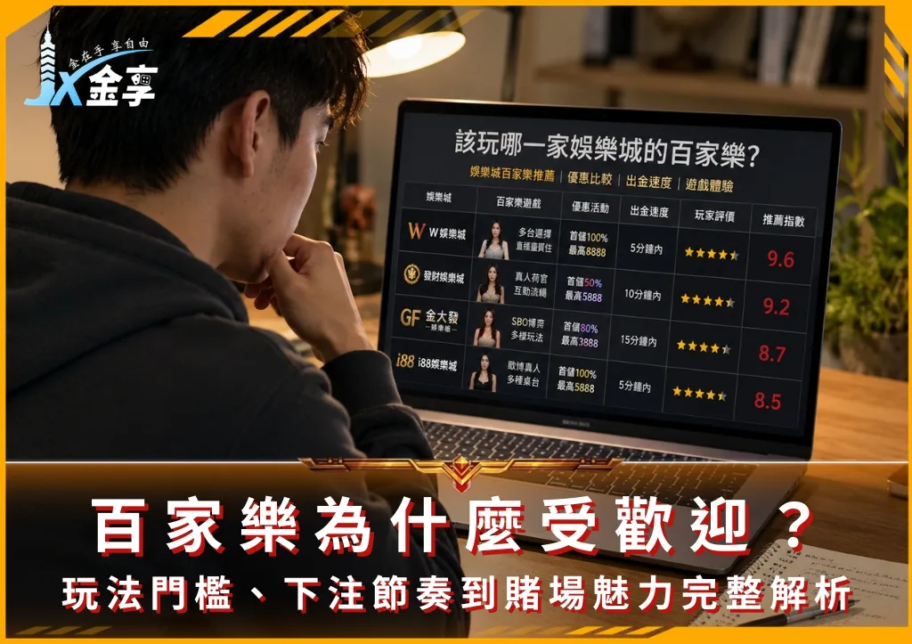 百家樂娛樂城怎麼選?新手開完前必看的7大重點解析(photo:ChatGPT)/金享娛樂城