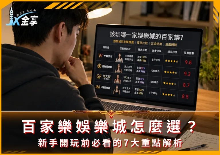 百家樂娛樂城怎麼選?新手開玩前必看的7大重點解析(photo:ChatGPT)/金享娛樂城