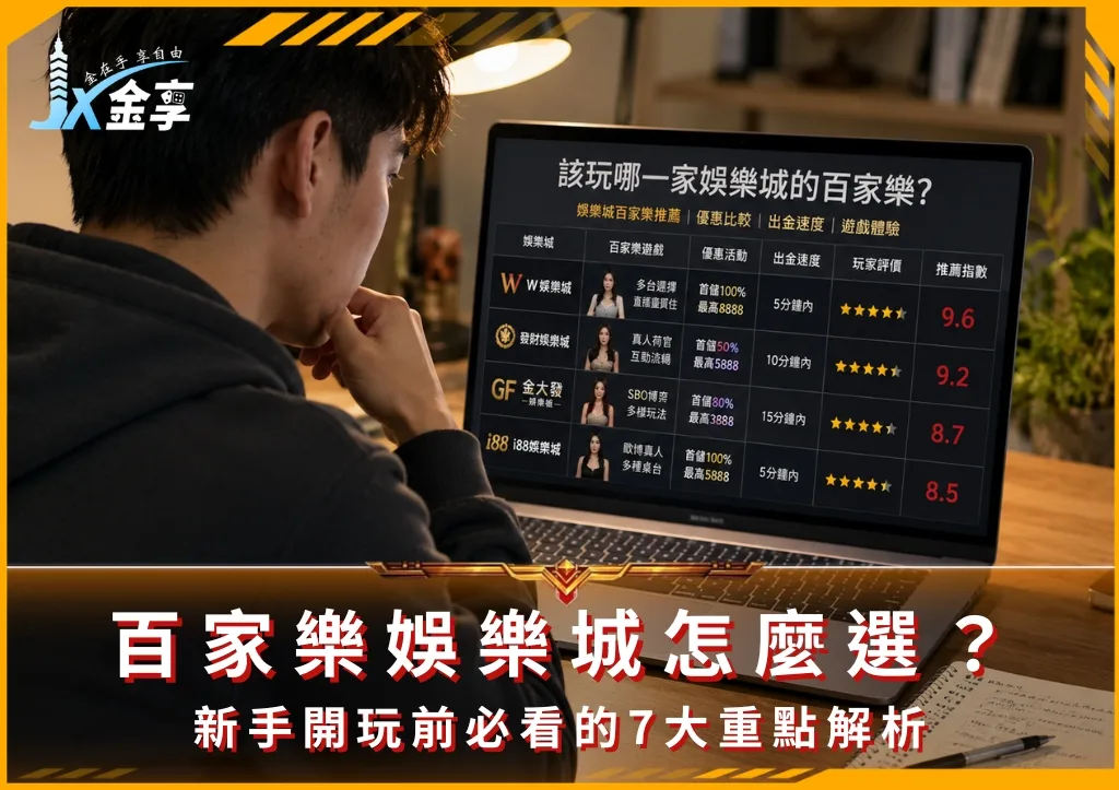 百家樂娛樂城怎麼選?新手開玩前必看的7大重點解析(photo:ChatGPT)/金享娛樂城