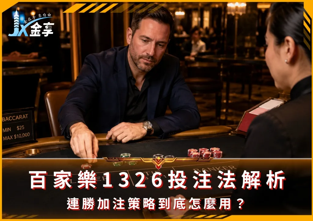 百家樂1326投注法解析:連勝加注策略到底怎麼用?(photo:ChatGPT)/金享娛樂城