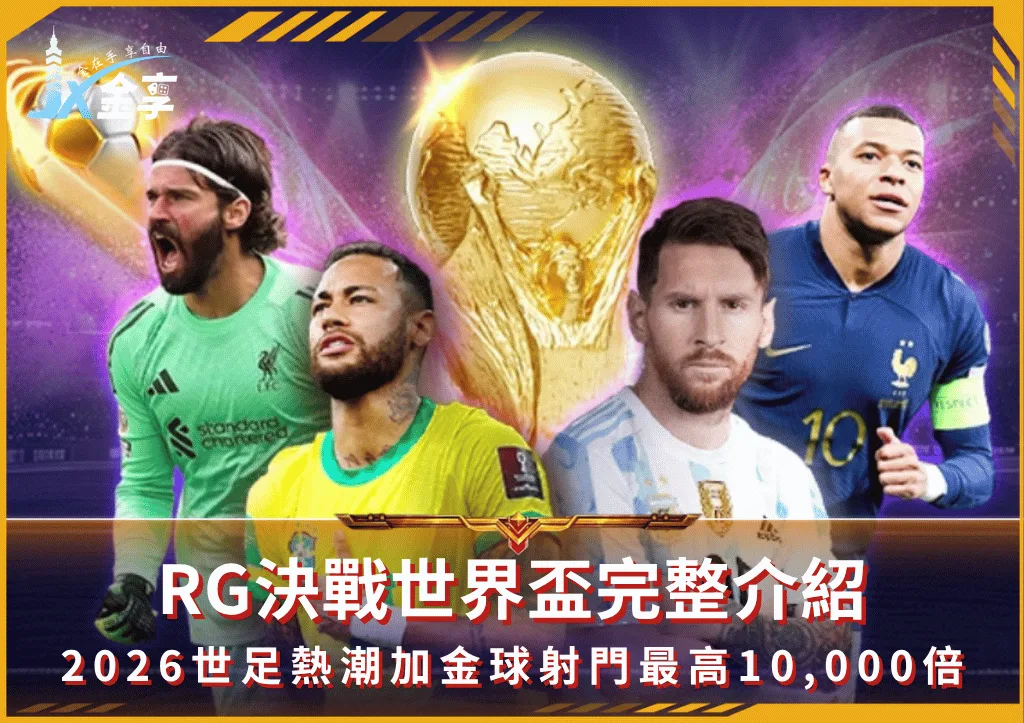 RG決戰世界盃完整介紹:2026世足熱潮加金球射門最高10,000倍(photo:rsggames)/金享娛樂城